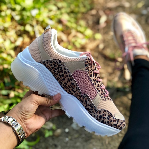 pink leopard print sneakers